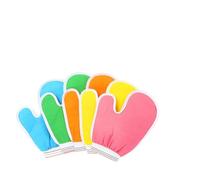 TOGEVAL 5pcs Exfoliating Bath Gloves for Shower and Spa Textured Deep Scrubbing Mitts with Rich Foam Unisex for Dead Skin Removal and Body Cleansing Random Colors Random Color
