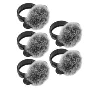 TOGEVAL 5pcs Furry Windscreen Lavalier Microphone Cover Noise Cancelling Wind Muff for Interview Wireless Lapel Microphone Protective Cover