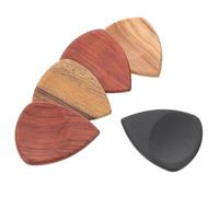 TOGEVAL 5Pcs Handmade Wooden Guitar Picks Sturdy Decorative Ukulele Picks with Unique Groove Design for Enhanced Grip Essential for Practice Performance and Recording