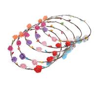 TOGEVAL 5Pcs LED Flower Headband Light-up Garland Hair Wreath for Adults Comfortable Floral Crown with Glow Lights for Halloween Christmas Wedding Party Festival