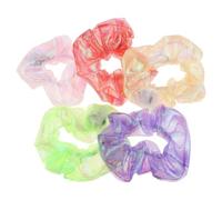 TOGEVAL 5pcs LED Light Up Scrunchies with Level Brightness Colorful Glow Hair Ties for Women and Neon Festival Hair Accessories for Halloween Year Birthday Parties Night Gatherings
