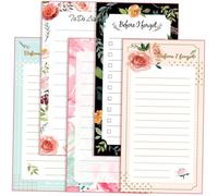 TOGEVAL 5Pcs Magnetic Notepads for Refrigerator with Decorative Patterns Practical Magnetic Memo Pads for Home Office School Use Removable Note Pads for Fridge and Surfaces