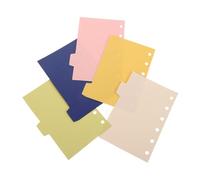 TOGEVAL 5pcs Mini Binder Index Dividers A7 Size with Tabs Loose-Leaf Notebook Refills for Personal Planner Travel Diary Organizer Office Supplies