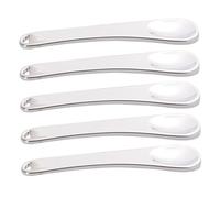 TOGEVAL 5pcs Mini Metal Makeup Spatula Reusable Facial Cosmetic Spoon Beauty Scoop for Mixing and Applying Creams Lotions Moisturizers Silver