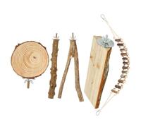 TOGEVAL 5pcs Parrot Perches Bird Cage Wood Stand with Claw Grinding Stick for Birds Cockatiels Parakeets Conures Lovebirds Finches Easy Install