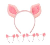 TOGEVAL 5pcs Pig Ears Headband Soft Comfortable Animal Ears Hairband for Adults Cosplay Birthday Halloween Christmas Party Costume Accessory