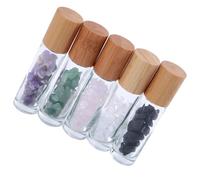 TOGEVAL 5Pcs Refillable Essential Oil Roller Bottle Travel Cosmetic Dispenser for Perfumes Liquids Leak Design for Home The Go Use