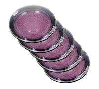 TOGEVAL 5pcs Round Acrylic Eyelash Storage Boxes Set with Black Base and Lid, Compact Faux Lash Packaging Cases for Travel and Professional Lash Organization