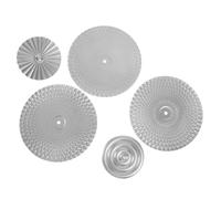 TOGEVAL 5pcs Silver Large Circular Metal Wall Art Set 3D Embossed Sunburst Wall Sculpture for Bedroom and Office
