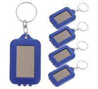 TOGEVAL 5pcs Solar Powered Keychain Flashlights Mini Led Key Ring Lights Portable Blue Emergency Camping Outdoor Equipment