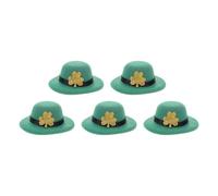 TOGEVAL 5pcs St Patrick’s Day Wine Bottle Caps Green Shamrock Mini Hats 8x8x2.8cm Ireland Party Wine Bottle Decor Props for Holiday Celebration