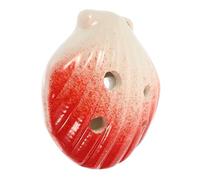 TOGEVAL 6-hole Ceramic Ocarina Shell Shape in c Key for Beginners and Children, Red Color Wind Instrument for Practice and Music Learning