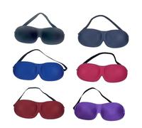 TOGEVAL 6 Pcs Contoured Sleep Eye Mask Nose Design for Light Blocking Comfort Soft Blindfolds for Travel Home Black Blue Cyan Rosy Deep Red Purple