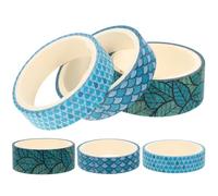 TOGEVAL 6 Rolls Green Washi Tape Set, 3m Self-Adhesive Decorative Scrapbook and Planner Tapes for DIY Crafts, Wrapping, and Personal Journals