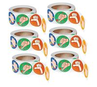 TOGEVAL 6 Rolls Thumb Up Stickers for Self Adhesive Reward Labels for Preschool Classroom Motivation Cartoon Decals for Behavior Incentives and Gift Decoration