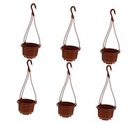 TOGEVAL 6 Sets Plastic Hanging Flower Pots with Hooks Octagonal Breathable Root Control Planters for Succulents and Orchids Home Balcony Wall Ceiling Decor Durable and Practical Plant