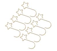 TOGEVAL 60pcs Gold Metal Star Shape Hanging Hooks 1.0x50mm for Christmas Decorations, Xmas Tree Bauble Hangers, Multi-Functional Holiday Ornament Hooks