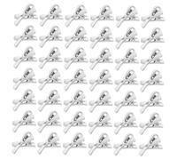 TOGEVAL 60pcs Silver Mini Bow Hair Clips Non Slip Tiny Butterfly Barrettes for Women Side Bangs Hairstyles Daily Wedding Accessories