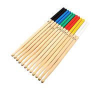 TOGEVAL 6pairs Wooden Drumsticks Classic Design Grip Tape Non-slip Drum Beater for Ages Drum Kit Accessories Music Instruments