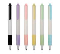 TOGEVAL 6Pcs Automatic Inkless Pencils Ergonomic Writing Tools for Students Office Use Multi Color Including Light Green Yellow Purple Blue No Sharpening Needed and Practical for Sketching