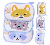 TOGEVAL 6Pcs Bath Mitts with Sponge Inner Cartoon Animal Washcloth Gloves for Exfoliating Body Scrubber Convenient Hanging Strap Suitable for Adults Helping Bath