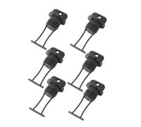 TOGEVAL 6pcs Black Plastic Kayak Drain Plug Kit for Canoes Boats Leak-resistant Drainage Replacement Accessories Threaded Stoppers for Lakes Rivers Oceans