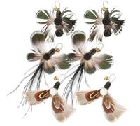 TOGEVAL 6pcs Cat Teaser Wand Replacement Heads with Plumage Lifelike Bug Style Interactive Cat and Kitten Play and Exercise