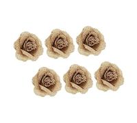 TOGEVAL 6pcs Decorative Garment Flowers DIY Clothes Accessory Flower Shoes Decor for Wedding Party Headwear Bag Craft Natural Color