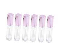 TOGEVAL 6Pcs Empty Eyelash Mascara Tubes with Purple Caps Transparent Square Eyeliner Bottles DIY Cosmetic Containers for Women Portable Makeup Accessories