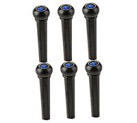 TOGEVAL 6Pcs Guitar Bridge Pin Pegs Replacement for Acoustic Guitar Durable Plastic String Fixing Nails with Blue Cat Eye Design Easy to Install and Carry for String Repair