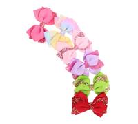 TOGEVAL 6pcs Hair Bows Lightweight Bowknot Barrettes Rainbow Gradient Clips for Boy Girl Teens Women Birthday Party Hair Accessories