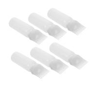 TOGEVAL 6pcs Hair Dye Bottle Applicator Scale Root Comb for Hairdressing Coloring Tool Oil Dispenser for Hair for Dyeing Touch-ups at Home