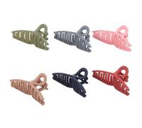 TOGEVAL 6pcs Large Nonslip Hair Claw Clips for Women Matte Finish Hair Clamps with Cross Line Design Strong Grip Stylish for Daily Use and Bath