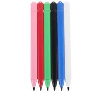 TOGEVAL 6PCS LCD Writing Stylus Pens for Tablets Plastic Drawing Board Replacement Tools in Black Red Blue Green White Pink for Visible Marks LCD Boards