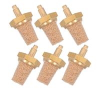 TOGEVAL 6pcs M5 Pure Copper Fog Machine Nozzle with Bubble Stone Silencer and Oil Tube Filter, Brass Air Muffler for Pneumatic Stage Fog Machine Noise Reduction Accessories