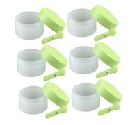 TOGEVAL 6pcs Matte Round Refillable Cosmetic Jars with Magnetic Spoon for Skincare Creams Empty Makeup Containers for Face Eye Shadow Lip Balm Storage Comfortable Grip and Capacity