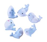 TOGEVAL 6pcs Mini Ocean Resin Shark Figures Tiny Sea Animal for DIY Fairy Garden Detailed Miniature Shark Ornaments for Home Decor and Fish Tank Display Collectibles