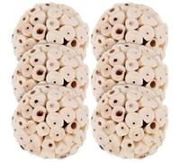 TOGEVAL 6Pcs Natural Edible Soft Ball Chew for Small Pets Foraging Accessories for Rabbits Guinea Pigs Hamsters and Budgies to Promote Dental Health and Reduce Loneliness