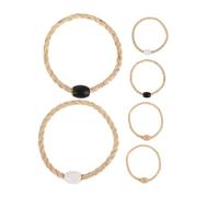 TOGEVAL 6pcs Outdoor Ring Toss Game with Black White Natural Rope Hoops for Family Lawn Beach Play Enhances Hand Eye Coordination and Agility Fun for Adults