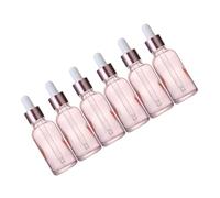 TOGEVAL 6Pcs Peach Pink Mini Glass Dropper Bottles for Essential Oils Aromatherapy Medicine Mixing Portable Empty Sub Bottles for Travel and DIY