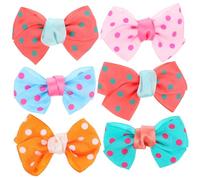 TOGEVAL 6Pcs Pet Hair Clips Bowknot Design Dot Pattern Bobby Pins for Dogs Puppies Stylish Hair Accessories for Everyday Wear and Special Occasions Random Color
