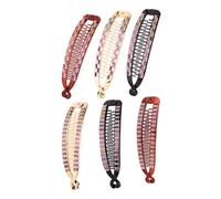 TOGEVAL 6pcs Ponytail Clips Rhinestone Inlay Hair Accessories for Women Random Styles Easy to Use for Hair and Season