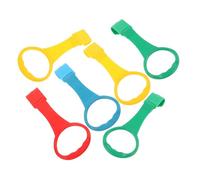 TOGEVAL 6pcs Pull Up Rings for Playpen Lightweight Stand Up Handles in Colors Secure Hanging for Walking Exercises and Cot Assistance