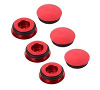 TOGEVAL 6pcs Red Aluminum Alloy Bike Crank Dust Cover Caps Center Shaft Caps for Mountain and Road Bikes Lightweight Protective Crankarm