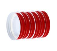 TOGEVAL 6pcs Red Tinplate Mason Jar Lids Airtight Leakproof Canning Covers for Home Use Practical Jar Caps Preventing Spills and Preserving Freshness