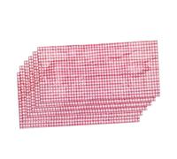 TOGEVAL 6pcs Red White Checkered Tablecloth Large Disposable Grid Table Cover for Wedding Banquet Party Dining Festival Outdoor Indoor Use