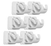 TOGEVAL 6pcs Self Adhesive Curtain Rod Holders Abs Brackets for Towel and Curtain Rods Load Capacity White Clips for Bathroom Kitchen Living Bedroom