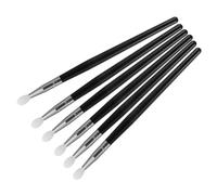 TOGEVAL 6pcs Silicone Facial Mask and Eye Shadow Applicators Skin-friendly Makeup Brushes for Cream and Liquid Eye Shadow Lipstick Lip Balm Application Portable Black Handle Design