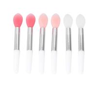 TOGEVAL 6pcs Silicone Lip Brush Portable Single Head Lip Makeup Applicator Multifunctional Cosmetic Tool with Translucent Flesh Pink Watermelon for Travel and Home Use
