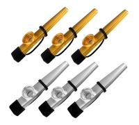 TOGEVAL 6pcs Small Metal Kazoos for Boy Girl Adults Musical Instruments for Guitar Ukulele Accompaniment Lightweight Compact Music Toys